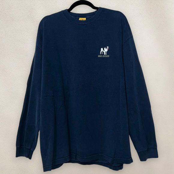 Vintage Big Dogs Long Sleeve T-Shirt Navy Graphic Crewneck Get 'Er Done! Size XL - Picture 2 of 6